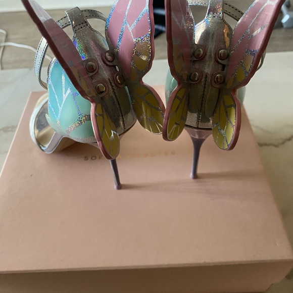 Sophia Webster Shoes - Sophia Webster Pastel Butterfly Heels - Pink and Yellow